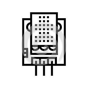 temperature sensor module line icon vector illustration