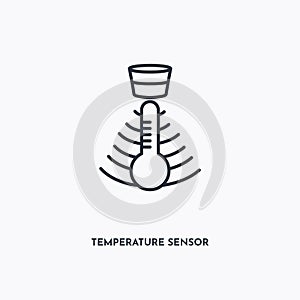 Temperature Sensor outline icon. Simple linear element illustration. Isolated line Temperature Sensor icon on white background.