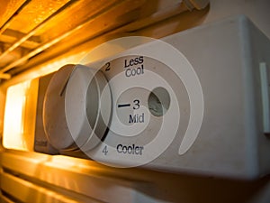Temperature Settings for refrigerator cooling 3 level volume, less cool, mid, cooler and coolest.