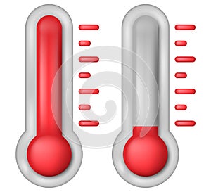 Temperature Symbol Set . Thermometer showing the temperature . Thermometer icon. Vector illustration.