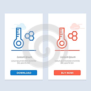 Temperature, Temperature Meter, Thermometer  Blue and Red Download and Buy Now web Widget Card Template