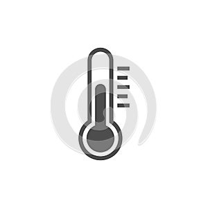 Temperature, thermometer icon, vector illustration. Flat design