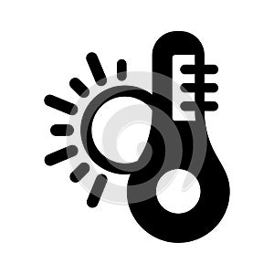 Temperature, thermometer, sun, measure fully editable vector icon