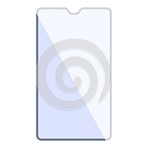 Tempered glass protect icon cartoon vector. Phone accessory film