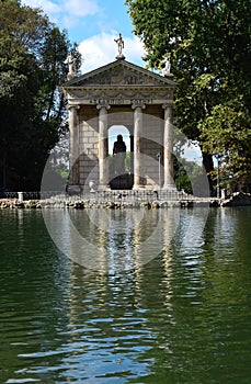 Tempio di Esculapio - Temple of Asclepius in the Villa Borghese Park in Rome, Italy