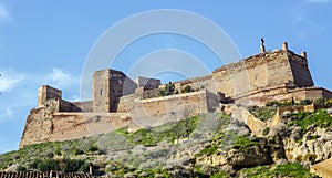 The Templar castle of Monzon. Of Arab origin 10th century Huesca Spain