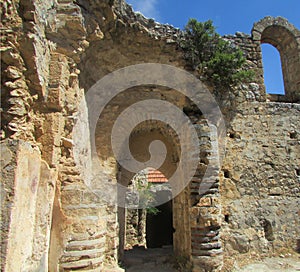 Templar castle in northern Cyprus, 12th century. An impregnable fortress built of wild stone.