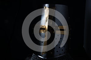 templar knight renaissance fair armor in metal textures and shape halloween