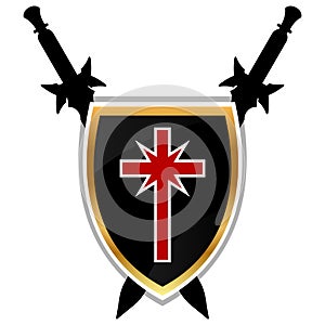 Templar Shield vector icon.