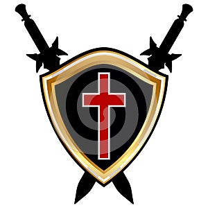 Templar Shield vector icon.