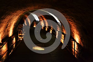 The Templar Tunnel in old city Acre, Akko, and templar architecture, pillars etc