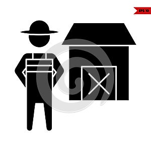 illustration of farmer glyph icon