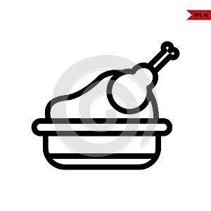 illustration of chicken line icon