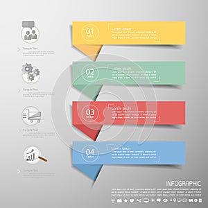 Template 4 steps for business design, reports, step presentation