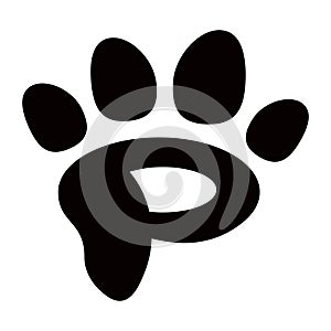 P letter paw pet logo template photo