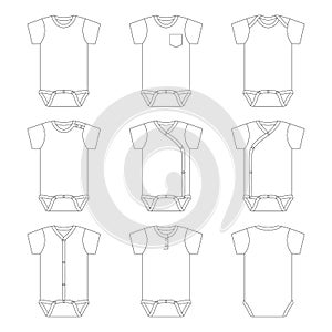 Template all model baby onesie vector illustration