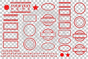 Template alphabet, number, percent, dollar, dot, star, rectangle, lines oval circle rubber stamp effect for your element design