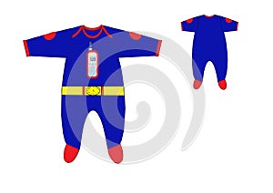 Template of Baby boys one piece romper design photo