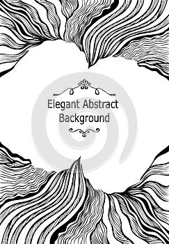 Template background with  abstract line art pattern in black white