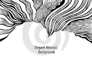 Template background with  abstract line art pattern in black white