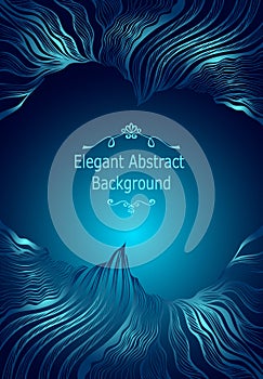 Template background with  abstract line art pattern in blue