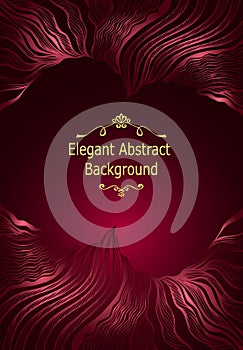 Template background with  abstract line art pattern in burgundy colors