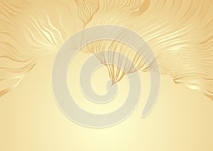 Template background with  abstract line art pattern in gold beige