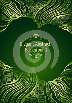 Template background with  abstract line art pattern in green