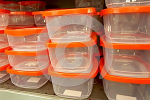 Template background of stacks of foamy containers, the concept of environmental problem