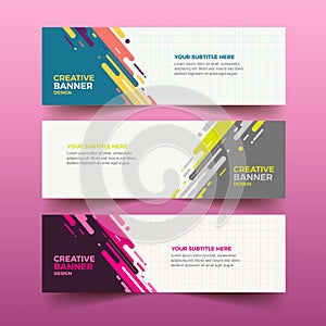 Template banner abstract design with colorful concept