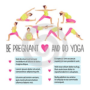 Template of Banner for advertising pregnant yoga.