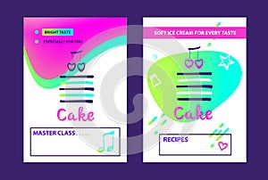 Template banner, poster, logo, flyer for sweet shop, bakery, pa