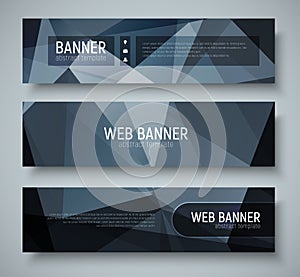 Template banners with transparent design elements and text