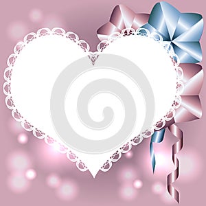 Template for birthday card,invitation, valentine card with heart