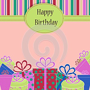 Template birthday greeting card