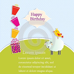 Template Birthday greeting card