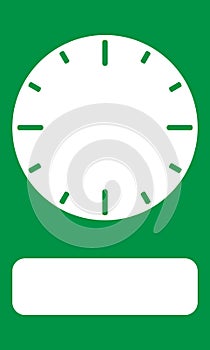 Template of a blank clock to place the time. Hours poster for shops and establishments.