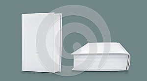 Template of blank paper book with white cover