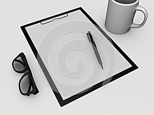 Template for branding identity - 3D rendering