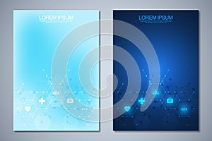 Template brochure or cover book, page layout, flyer design. Concept and idea for health care business, innovation