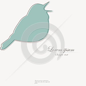 Template of brochure with stylized bird