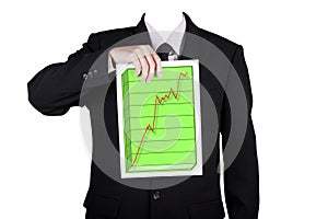 Template businessman show 3D profit chart, included clipping path