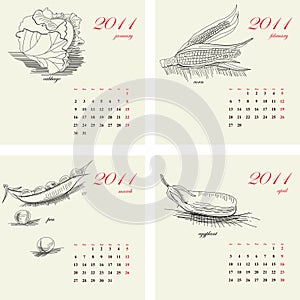 Template for calendar 2011