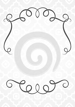 Template with calligraphic decorative elements.