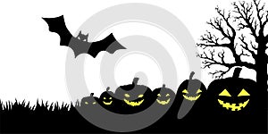 Template castle halloween pumpkin fear layout banner cut silhouette