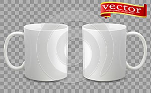 Template ceramic clean white mug with a matte effect, without the bright glare.