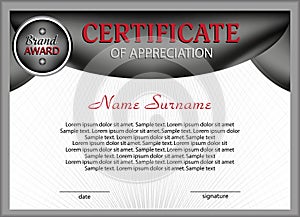 Template certificate or diploma. Elegant design. Vector