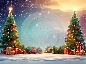 Template Christmas border, holiday background.frame teks. Ai generated image. Generative Ai. Ai generatif.