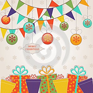 Template Christmas greeting card