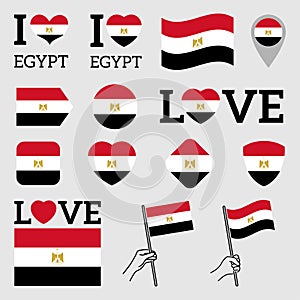 Flag of Egypt. Set of vector Flags